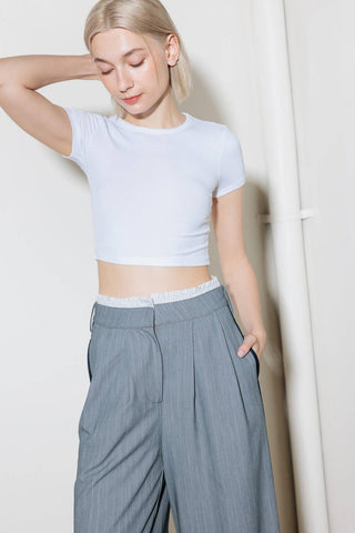 SMILE BRIGHT IN GREY WOVEN PANTS - By Baano