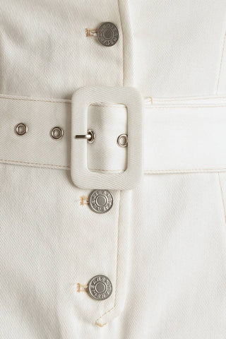 TAKE THE LEAD WHITE WOVEN ROMPER - By Baano