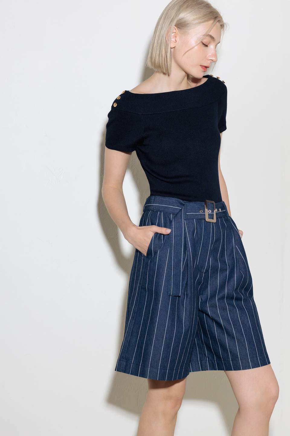 HOLD JOY IN INDIGO WOVEN SHORT - By Baano