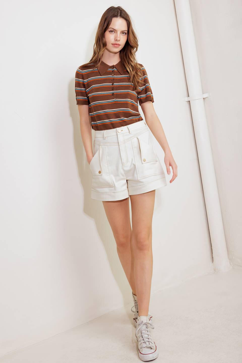 SIMPLY MINE CREAM WOVEN SHORT - By Baano