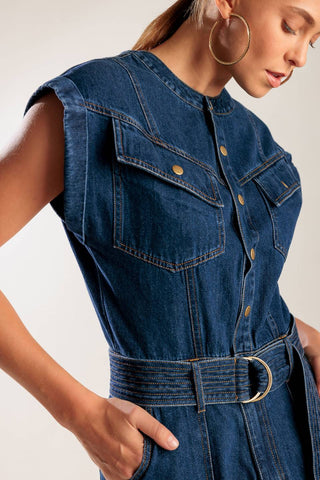 A LITTLE BIT OF THIS DENIM ROMPER - By Baano
