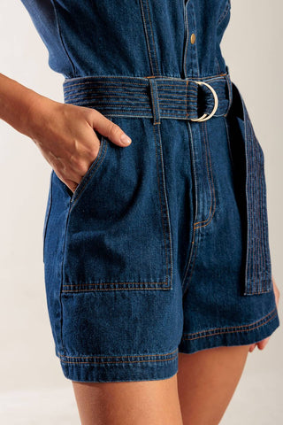 A LITTLE BIT OF THIS DENIM ROMPER - By Baano