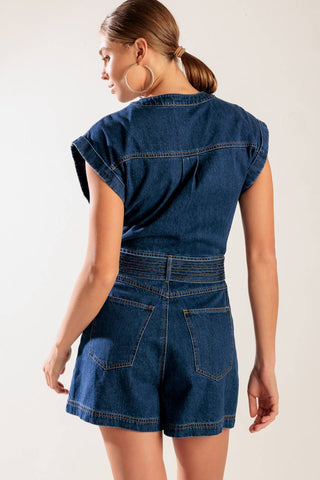 A LITTLE BIT OF THIS DENIM ROMPER - By Baano
