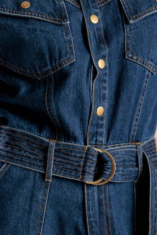 A LITTLE BIT OF THIS DENIM ROMPER - By Baano