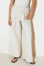 COFFEE RUN STRIPED WOVEN PANTS - By Baano
