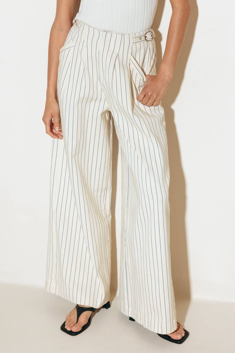 COFFEE RUN STRIPED WOVEN PANTS - By Baano