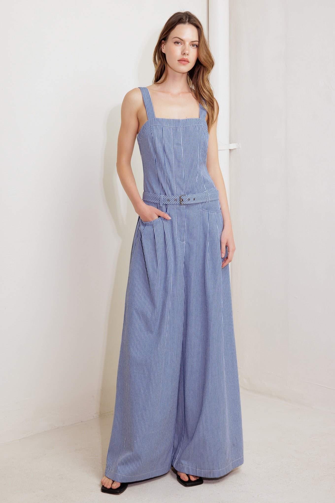 FRESH PETAL BLUE WOVEN JUMPSUIT - By Baano