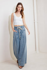 CALM & COLLECTED BLUE DENIM PANTS Flying Tomato