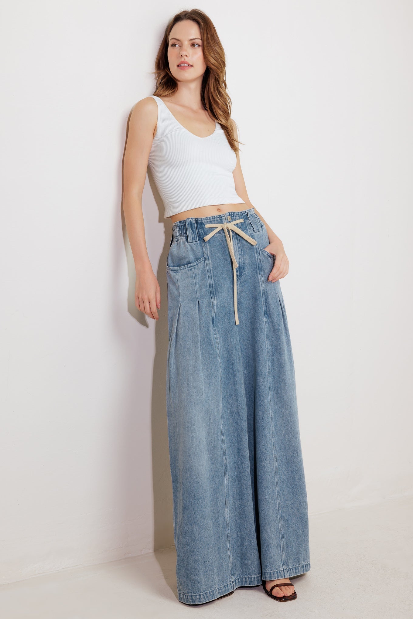 CALM & COLLECTED BLUE DENIM PANTS Flying Tomato