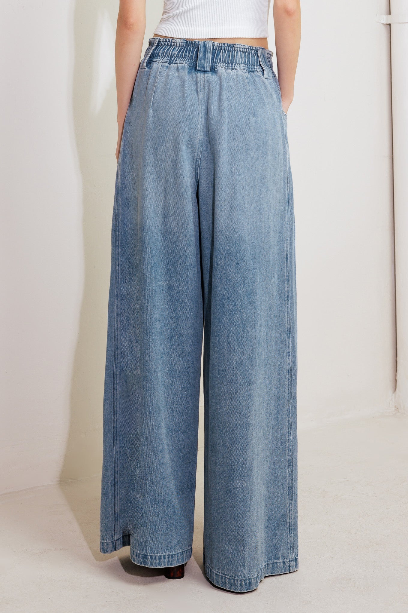 CALM & COLLECTED BLUE DENIM PANTS Flying Tomato