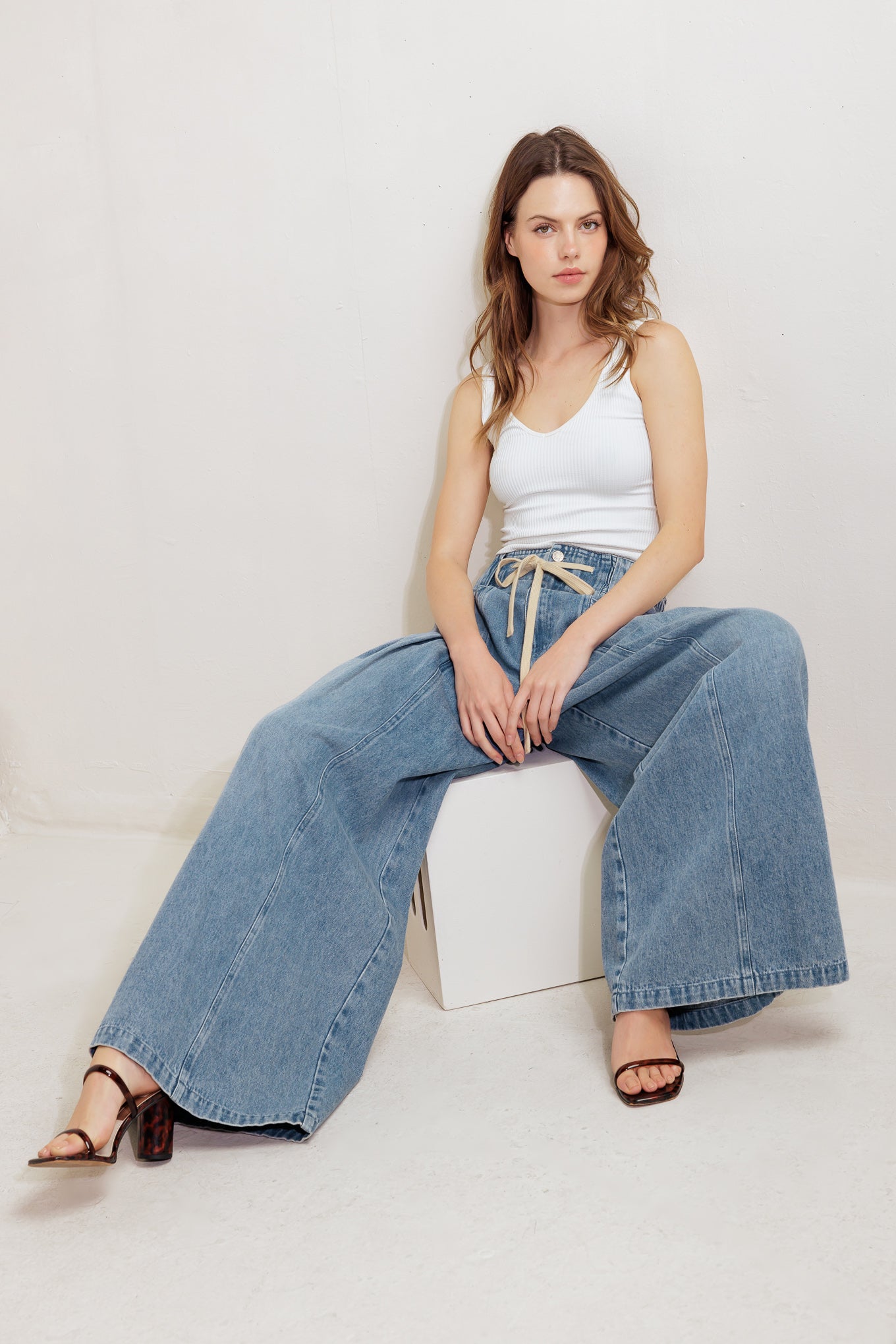 CALM & COLLECTED BLUE DENIM PANTS Flying Tomato
