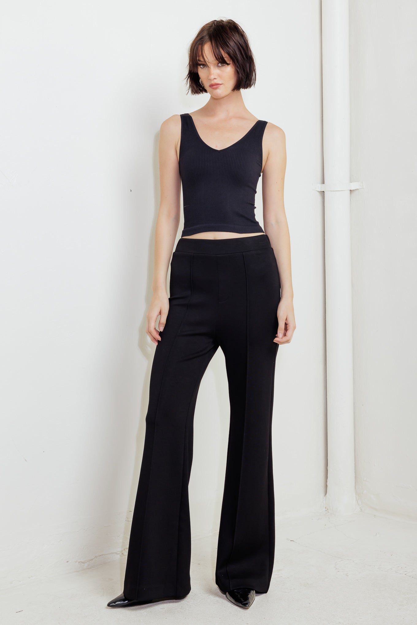 MODERN FLOW BLACK WOVEN PANTS - By Baano