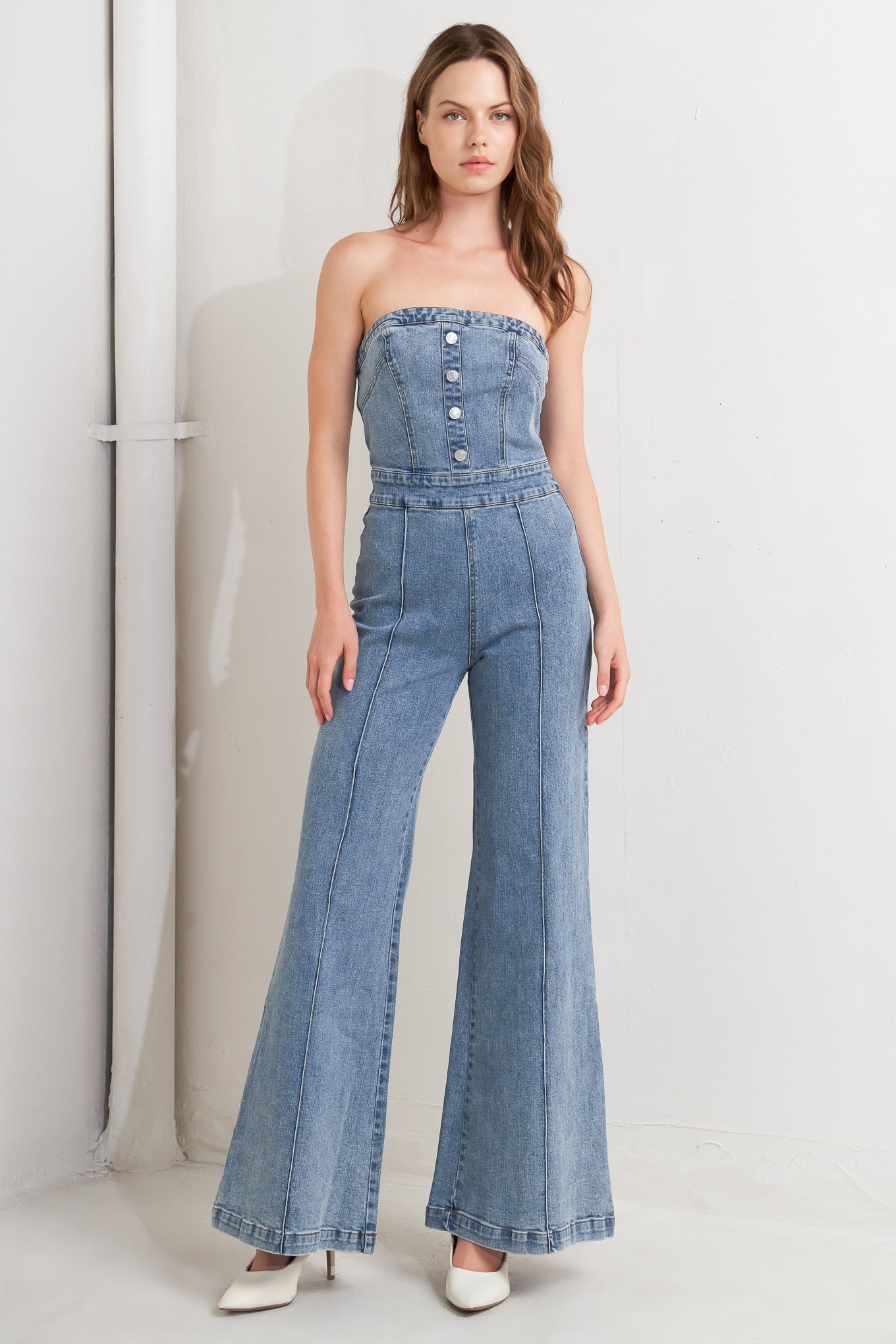 URBAN STRAPLESS DENIM JUMPSUIT - By Baano