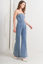 URBAN STRAPLESS DENIM JUMPSUIT - By Baano