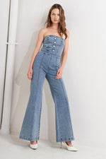 URBAN STRAPLESS DENIM JUMPSUIT - By Baano