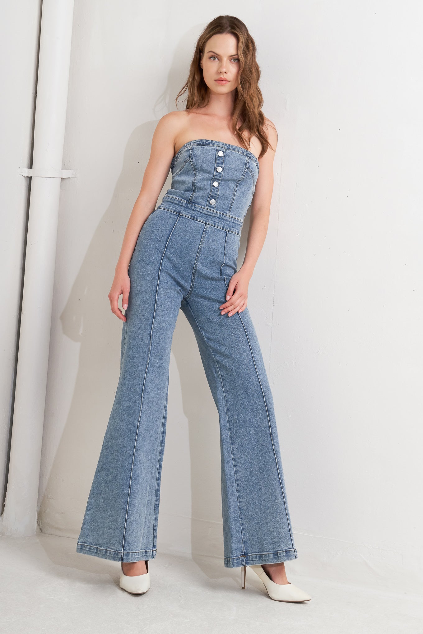 URBAN STRAPLESS DENIM JUMPSUIT - By Baano