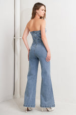 URBAN STRAPLESS DENIM JUMPSUIT - By Baano