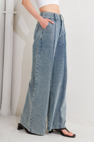 TAILORED FRAME FRENCH TERRY PANTS - By Baano