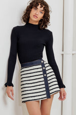 BONJOUR STRIPE WOVEN SKORT - By Baano