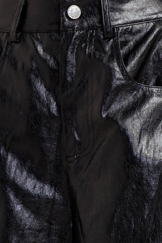 GLOSSY CITY STRIPES FAUX LEATHER PANTS - By Baano