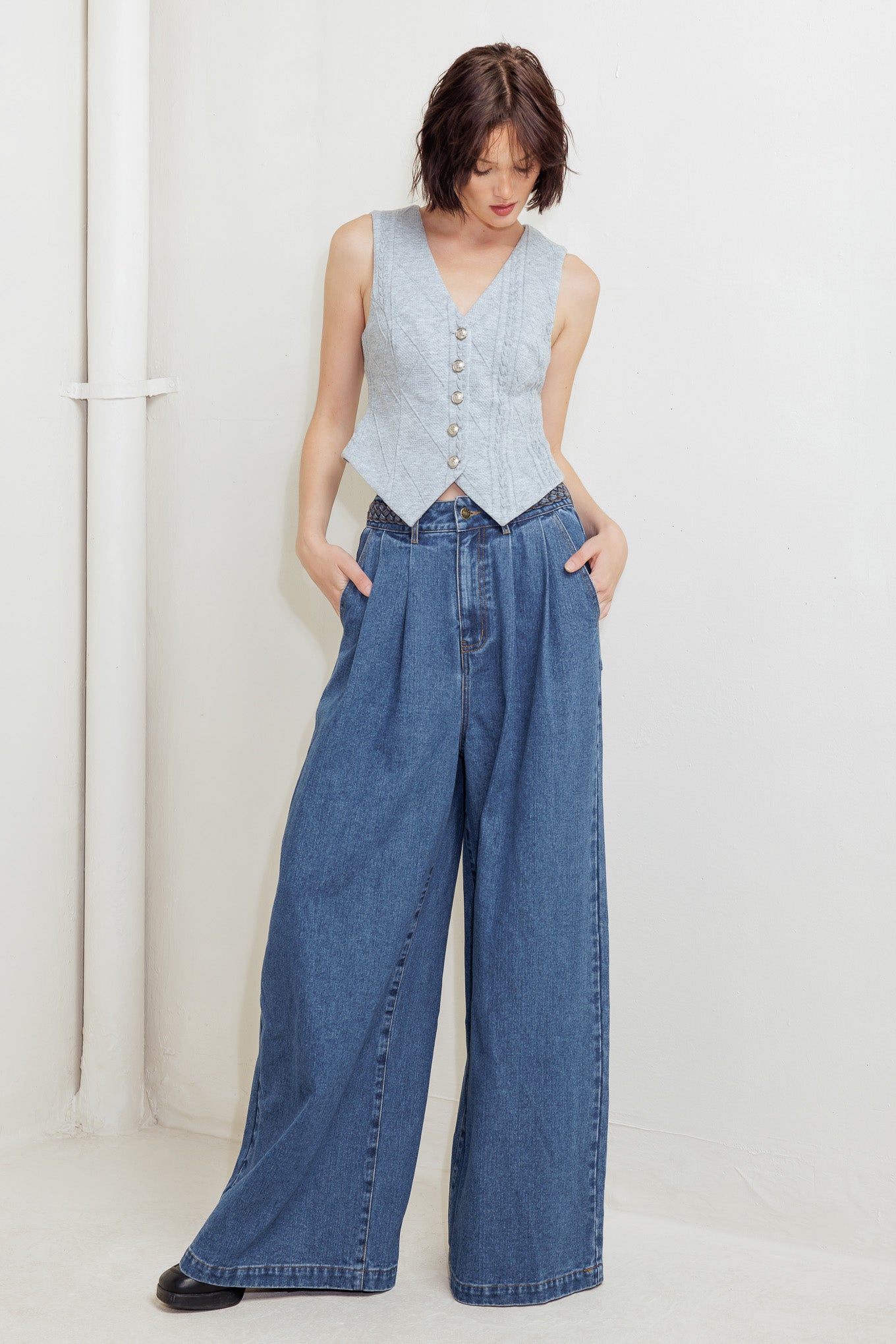 WESTERN RIVET DENIM PANTS - By Baano