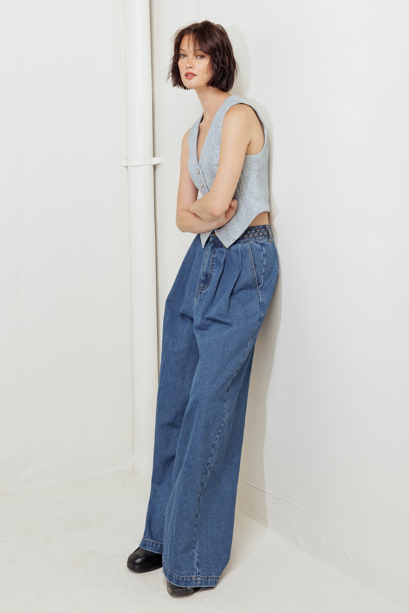 WESTERN RIVET DENIM PANTS - By Baano
