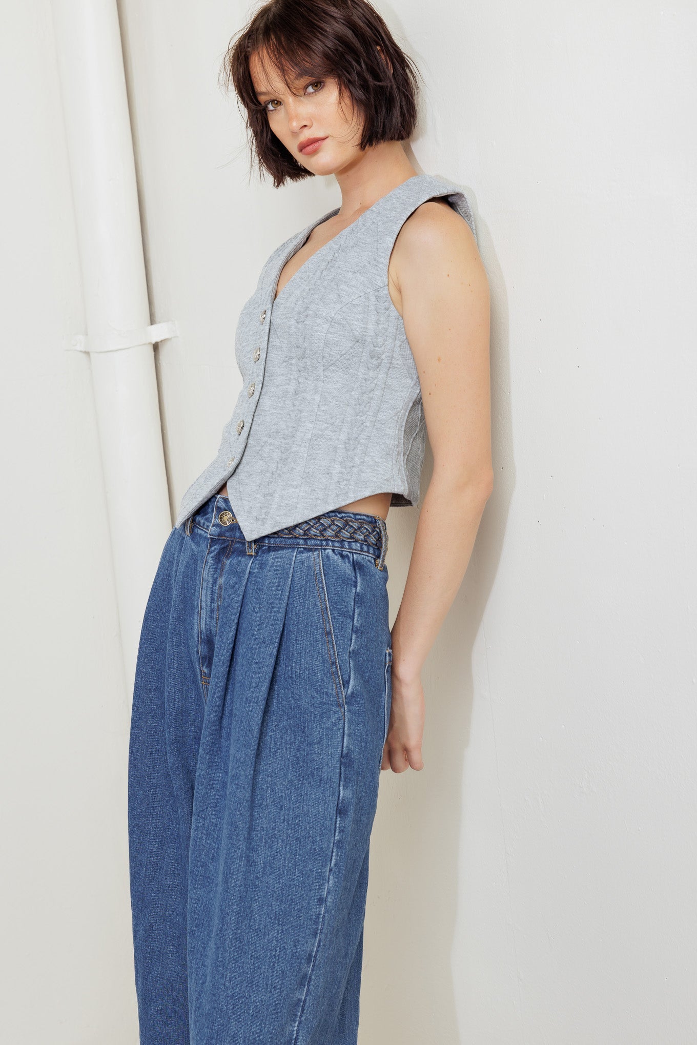 WESTERN RIVET DENIM PANTS - By Baano