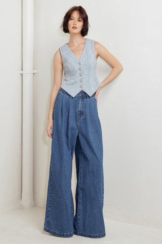 WESTERN RIVET DENIM PANTS - By Baano