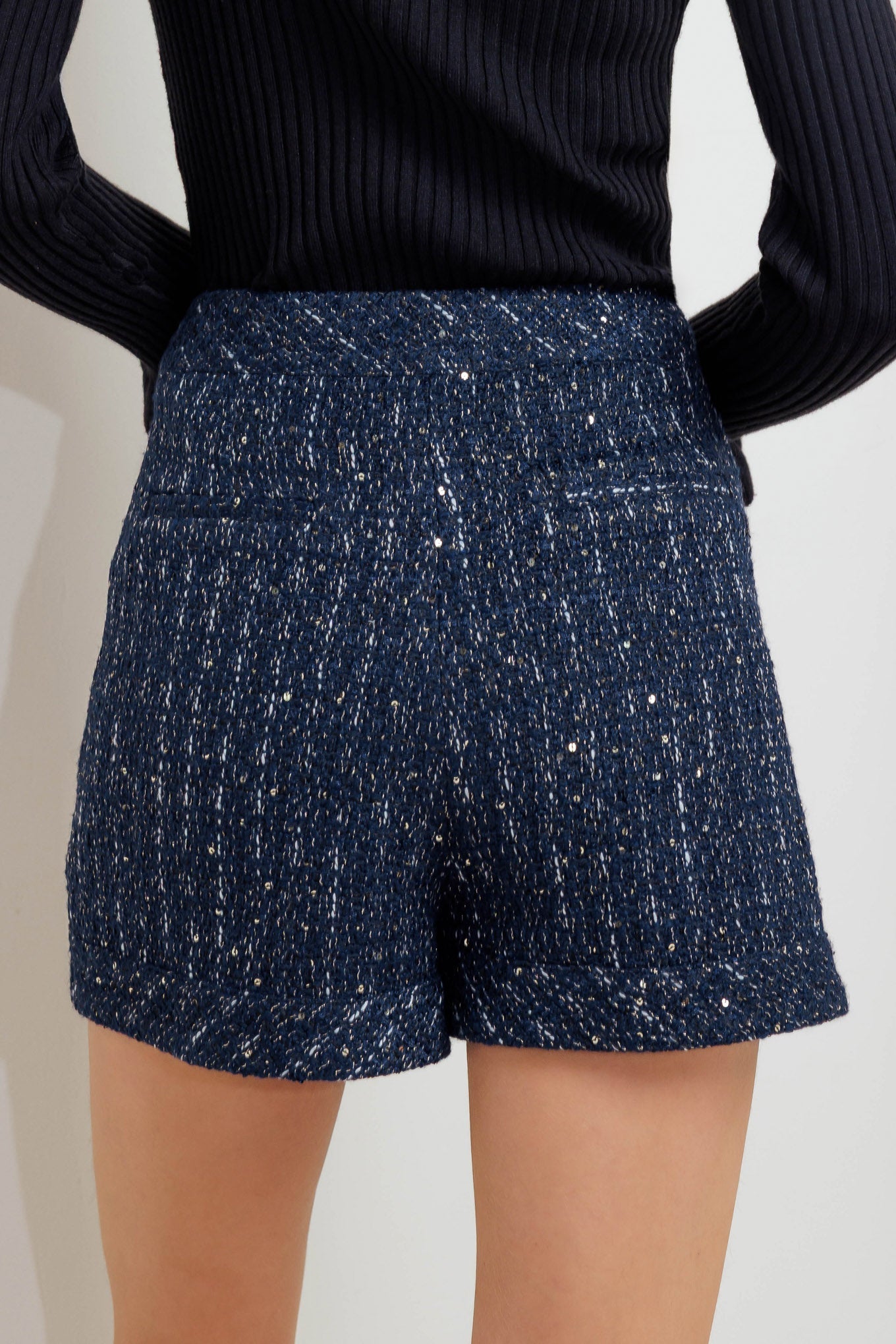 PARISIAN NAVY TWEED SKORT - By Baano