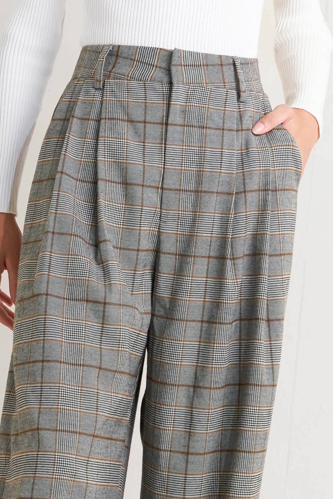 NEW AGE WOVEN PLAID PANTS - By Baano