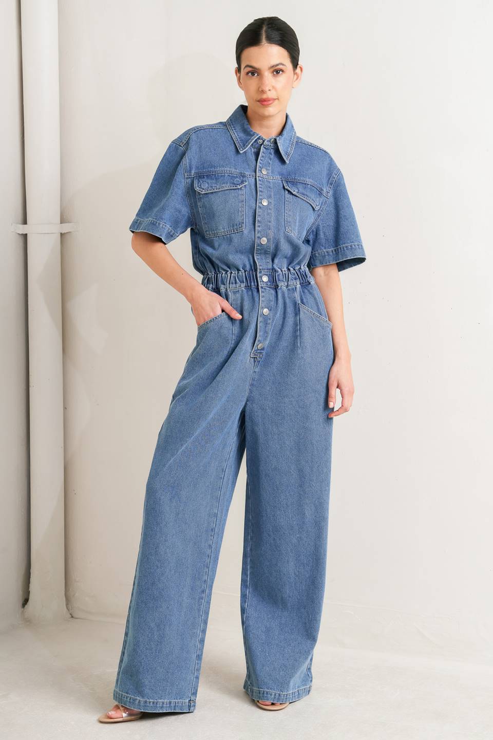 RELAX UTILITY DENIM JUMPSUIT Flying Tomato