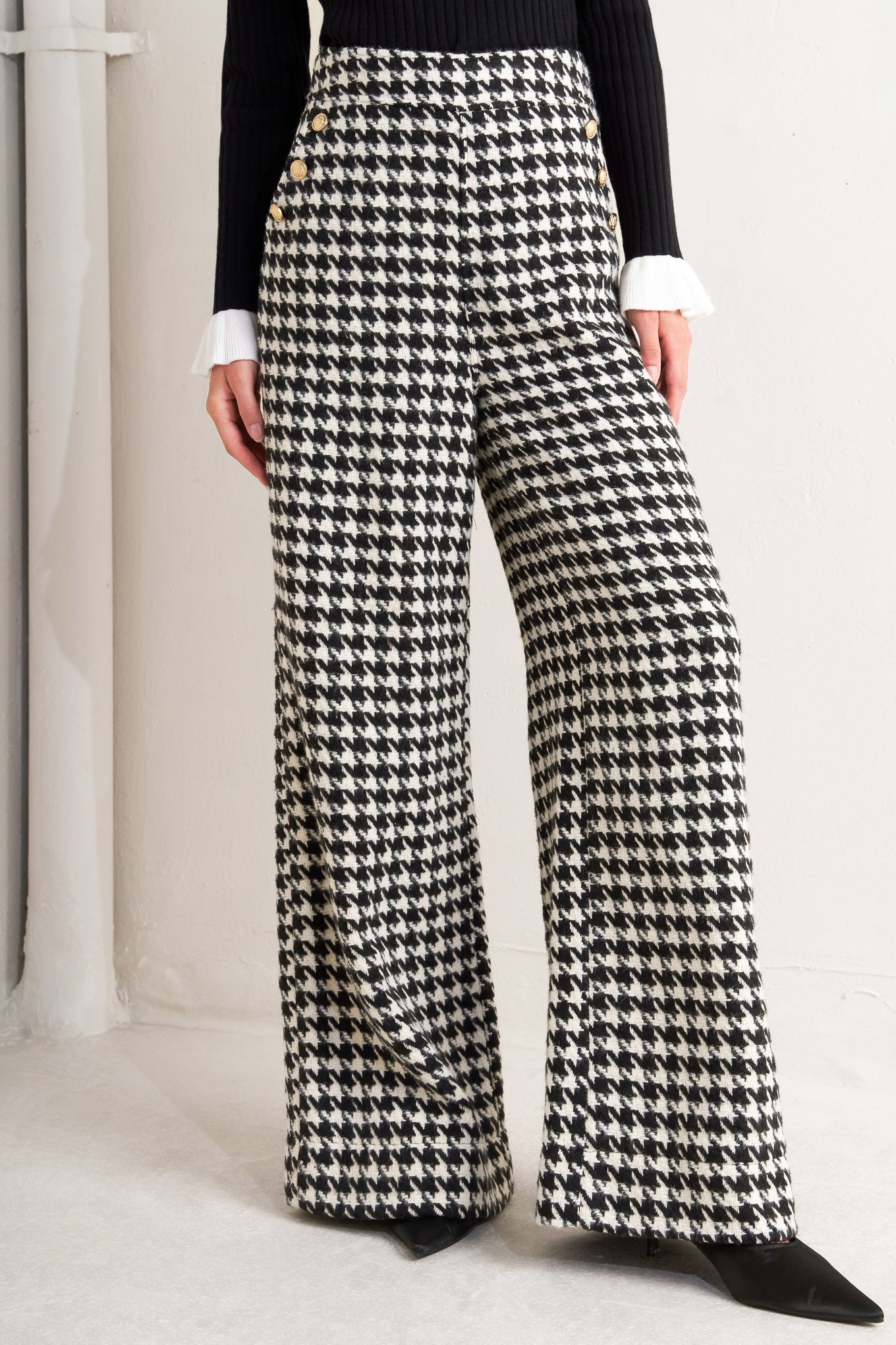 METRO ICON WOVEN HOUNDSTOOTH PANTS - By Baano