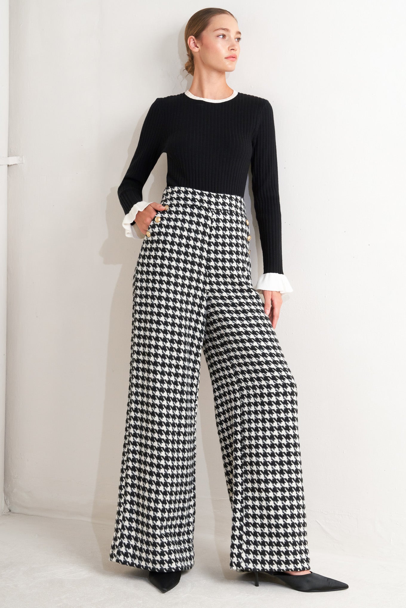 METRO ICON WOVEN HOUNDSTOOTH PANTS - By Baano