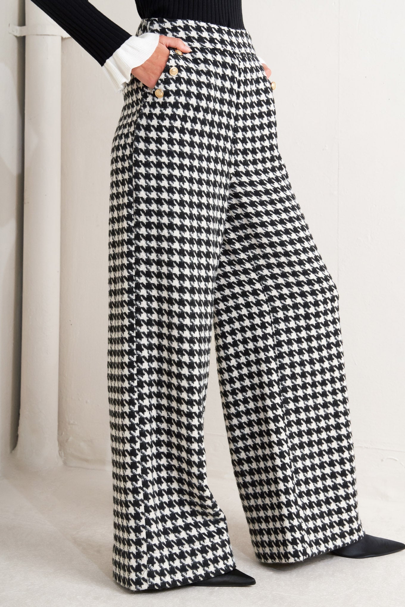 METRO ICON WOVEN HOUNDSTOOTH PANTS - By Baano