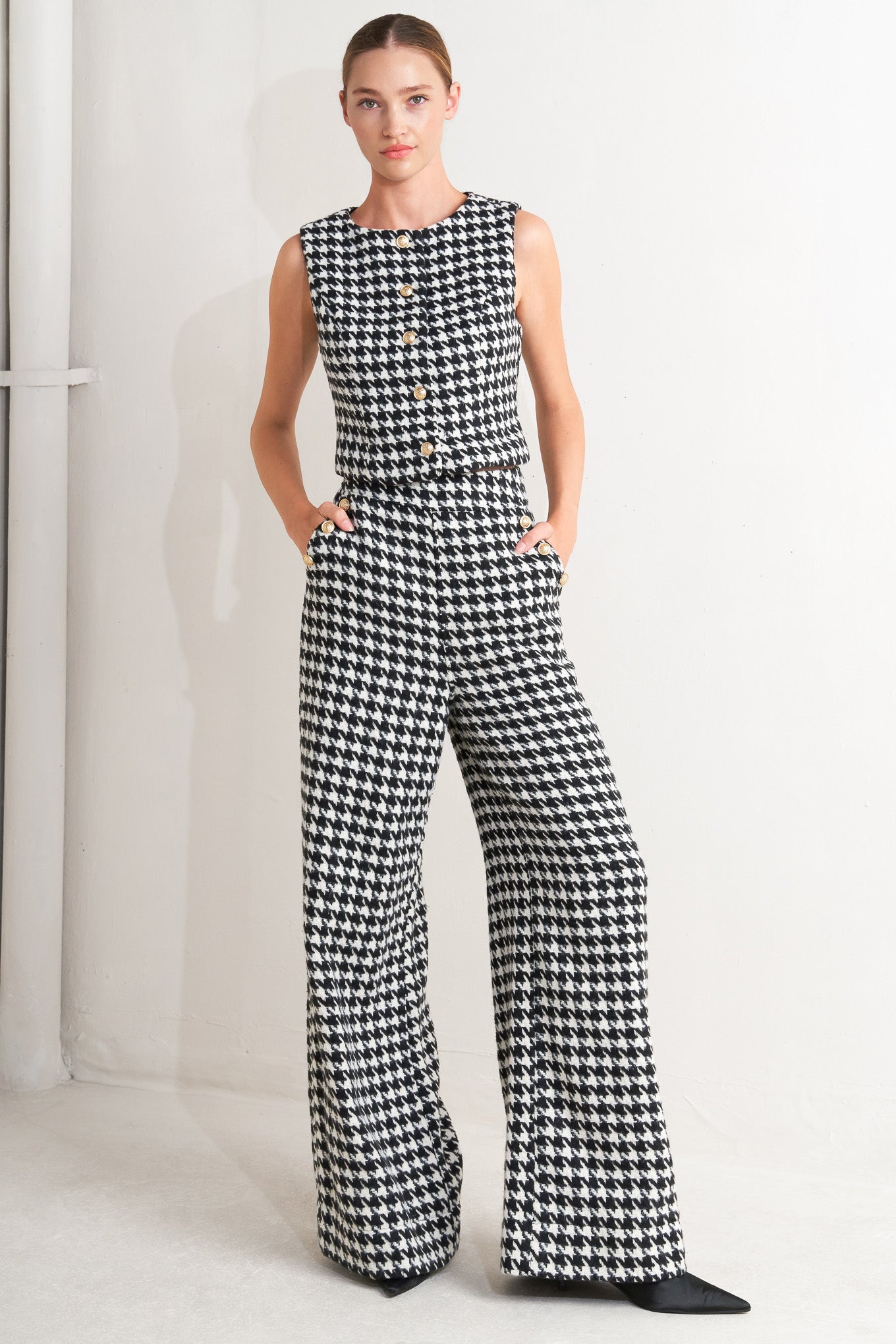 METRO ICON WOVEN HOUNDSTOOTH PANTS - By Baano