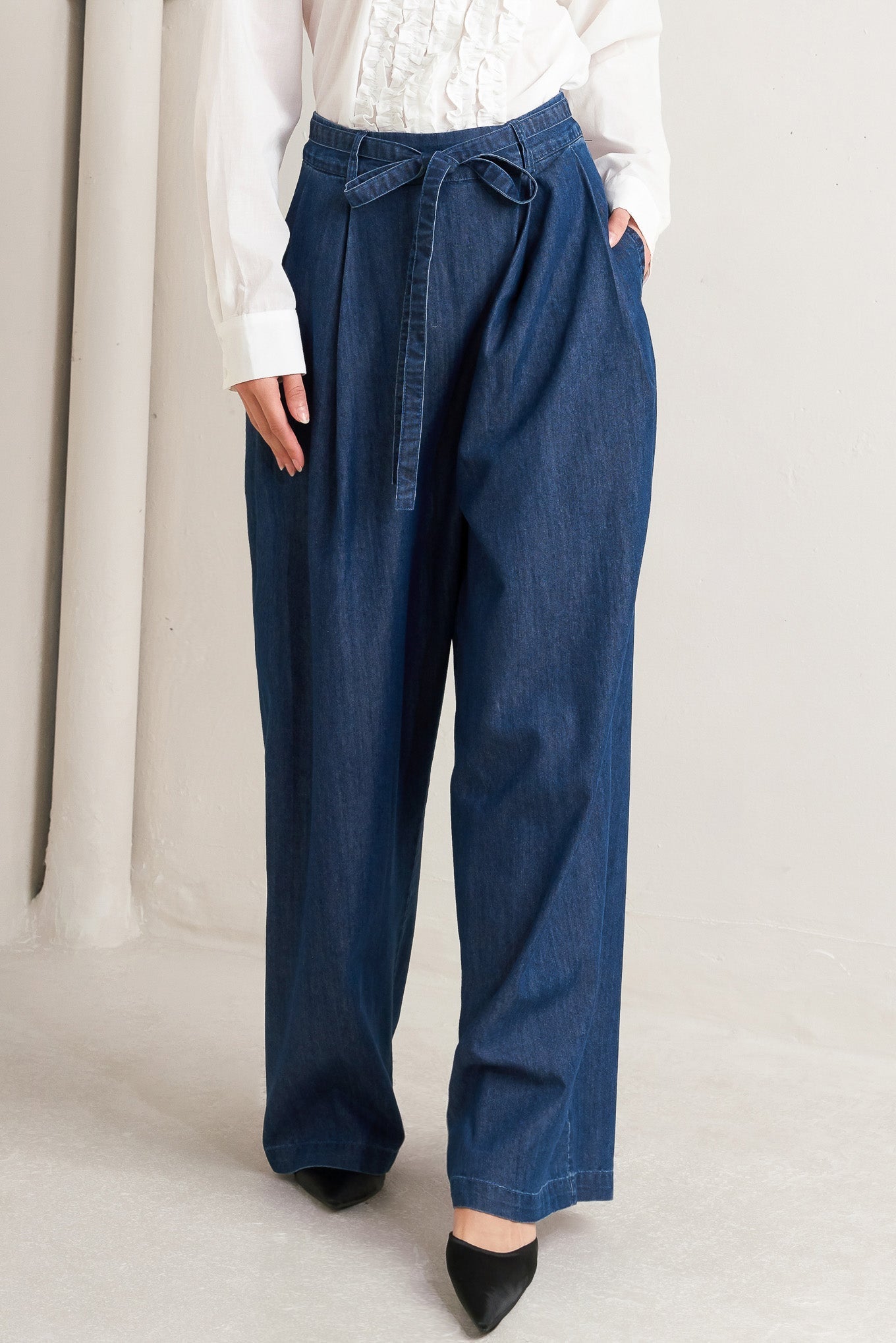RELAXED TAILORED DENIM LOOSE FITTING PANTS Flying Tomato