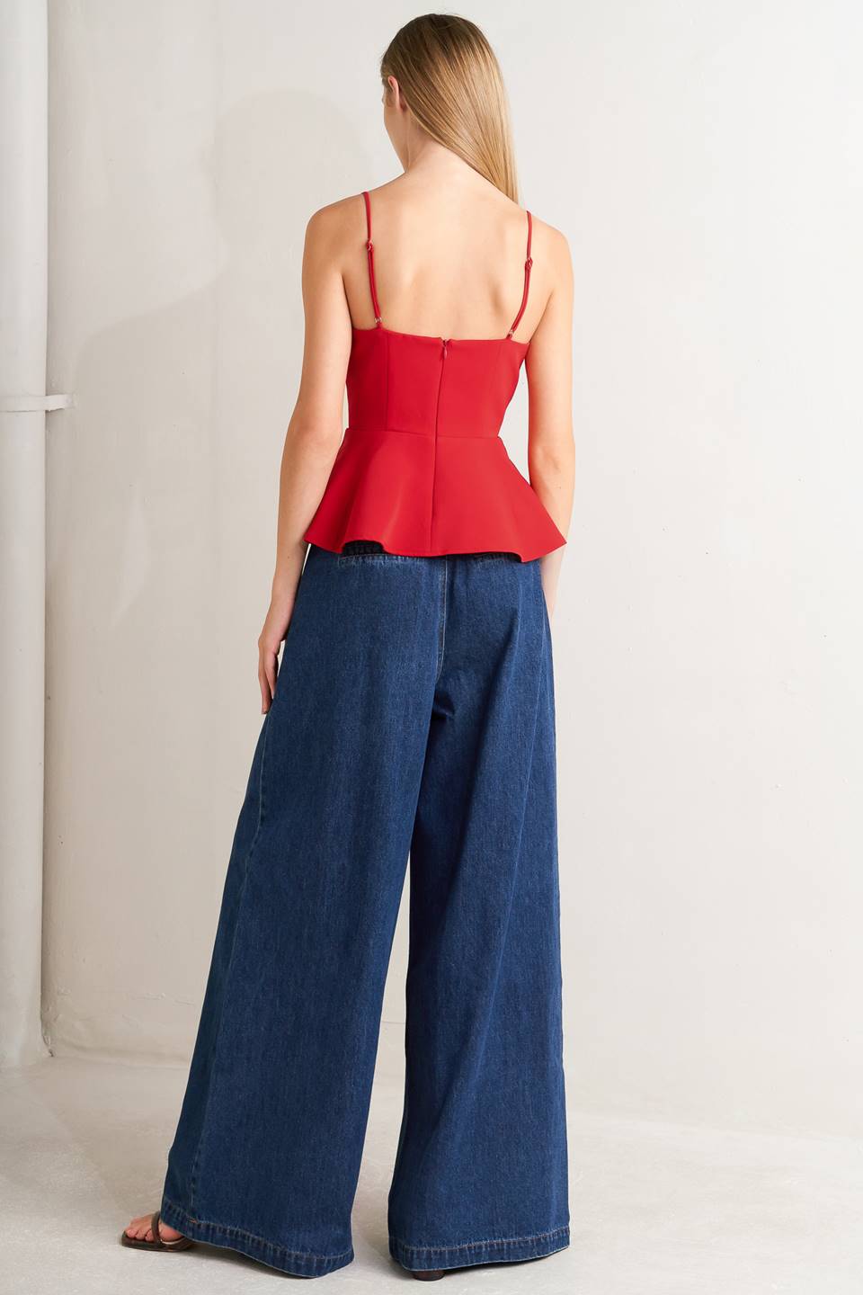 SHARP FEMININITY DENIM PANTS Flying Tomato