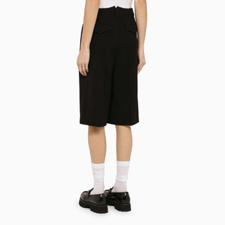 Black wool-blend bermuda shorts - By Baano