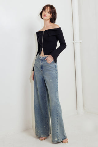 CHANGE OF PACE SWEATER TOP - By Baano