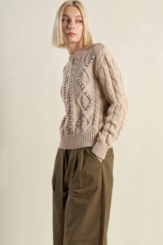 LITTLE BIT IN LOVE SWEATER KNIT TOP - By Baano