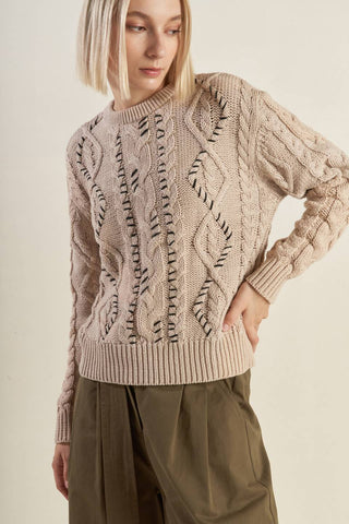 LITTLE BIT IN LOVE SWEATER KNIT TOP - By Baano