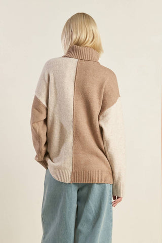 MIXED EMOTIONS COLORBLOCKED SWEATER TOP - By Baano