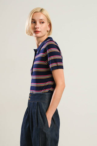 PRETTY IN PARADISE POLO TOP - By Baano