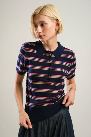 PRETTY IN PARADISE POLO TOP - By Baano