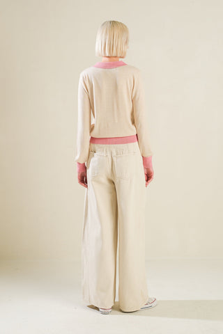 HIDDEN REFLECTIONS SWEATER POLO TOP - By Baano