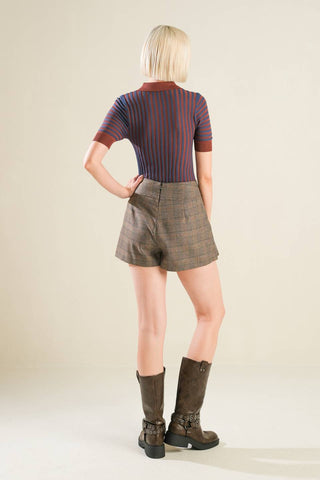 BLISSFUL STROLLS SWEATER POLO TOP - By Baano