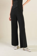 REGAL RISE BLACK KNIT PANTS - By Baano