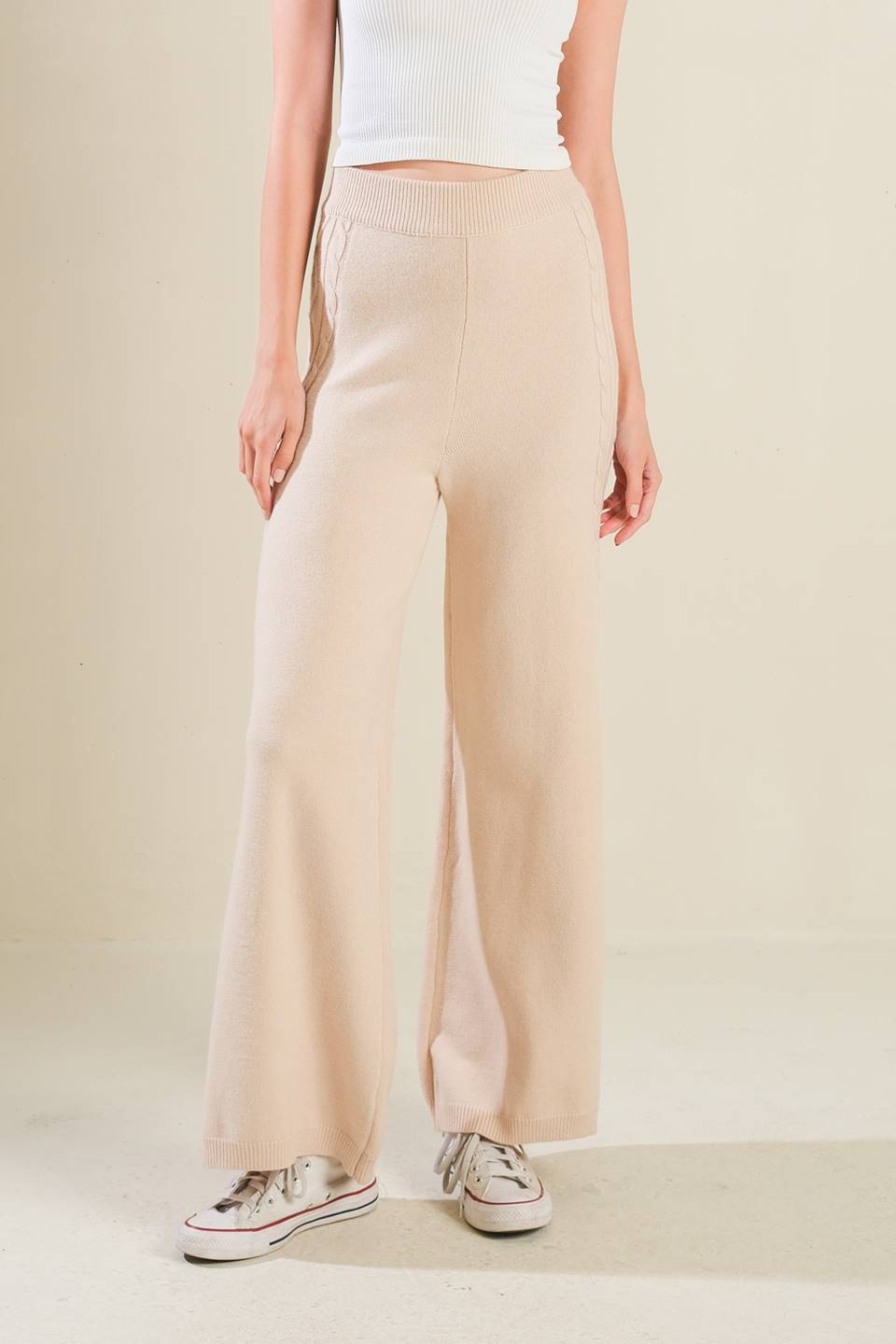 HOLD YOUR GAZE SWEATER KNIT PANTS - By Baano