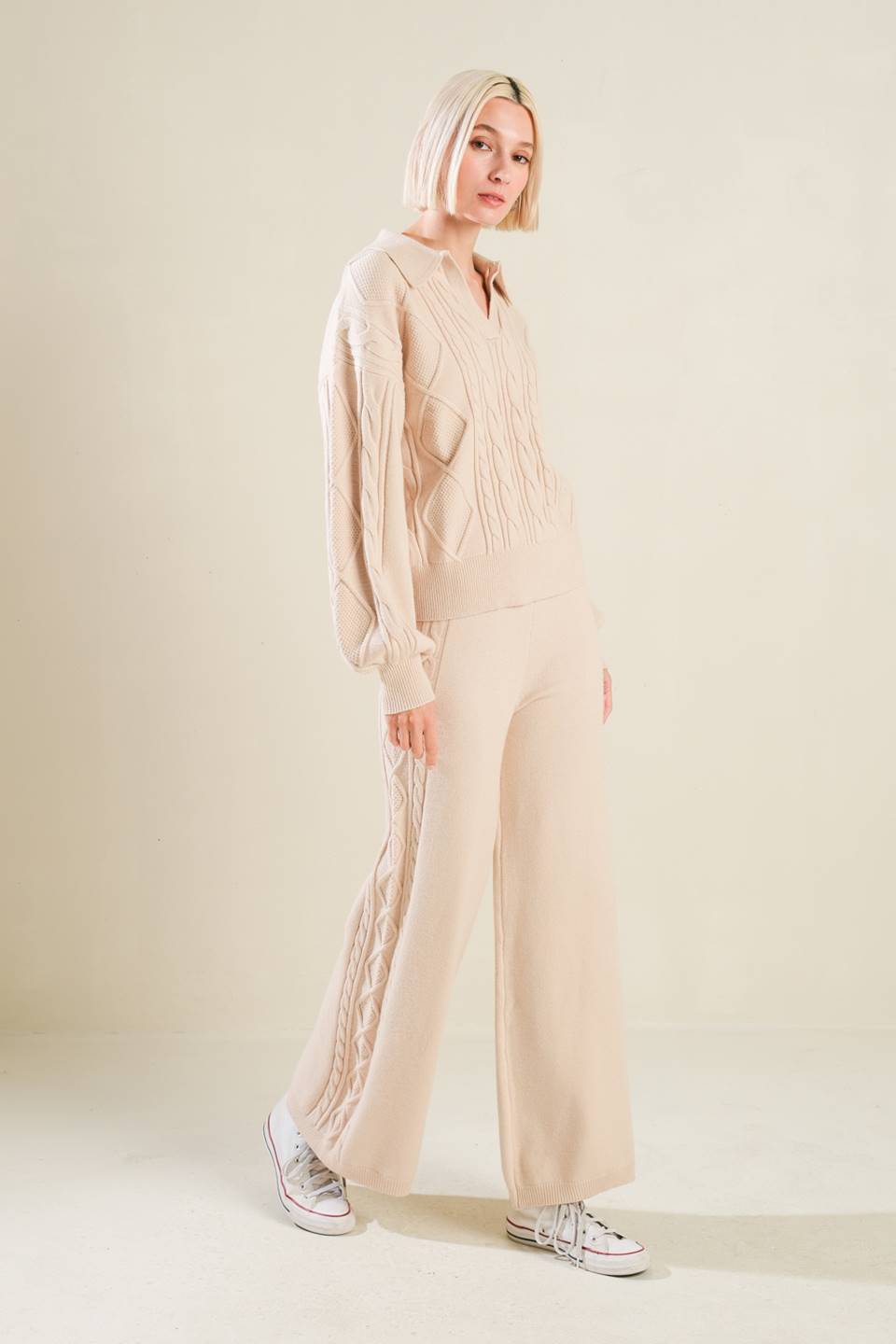 HOLD YOUR GAZE SWEATER KNIT PANTS - By Baano