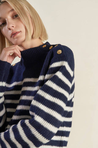 BEHIND THE SCENES PULLOVER SWEATER TOP - By Baano